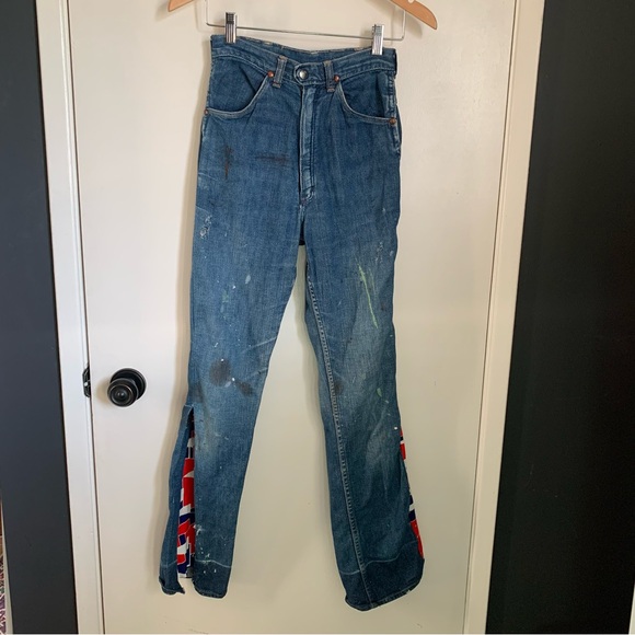 Vintage Wrangler Blue Bell Jeans Embroidered Flare XS 24x29 - Picture 6 of 16